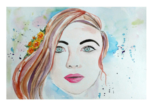 Woman Portrait Watercolor Painting Fashion Art Illustration Art PosterGully Specials
