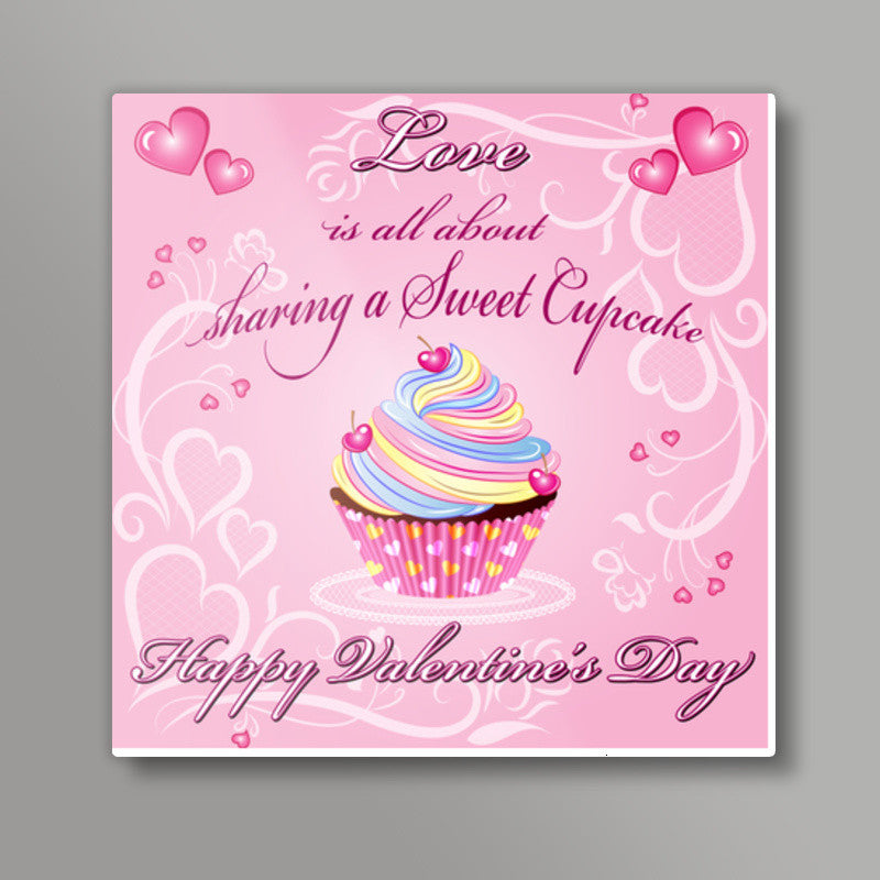 Valentines Day Cupcake Square Art Prints