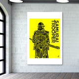 Samurai Trooper- Star Wars inspired  original art - yellow and black Wall Art