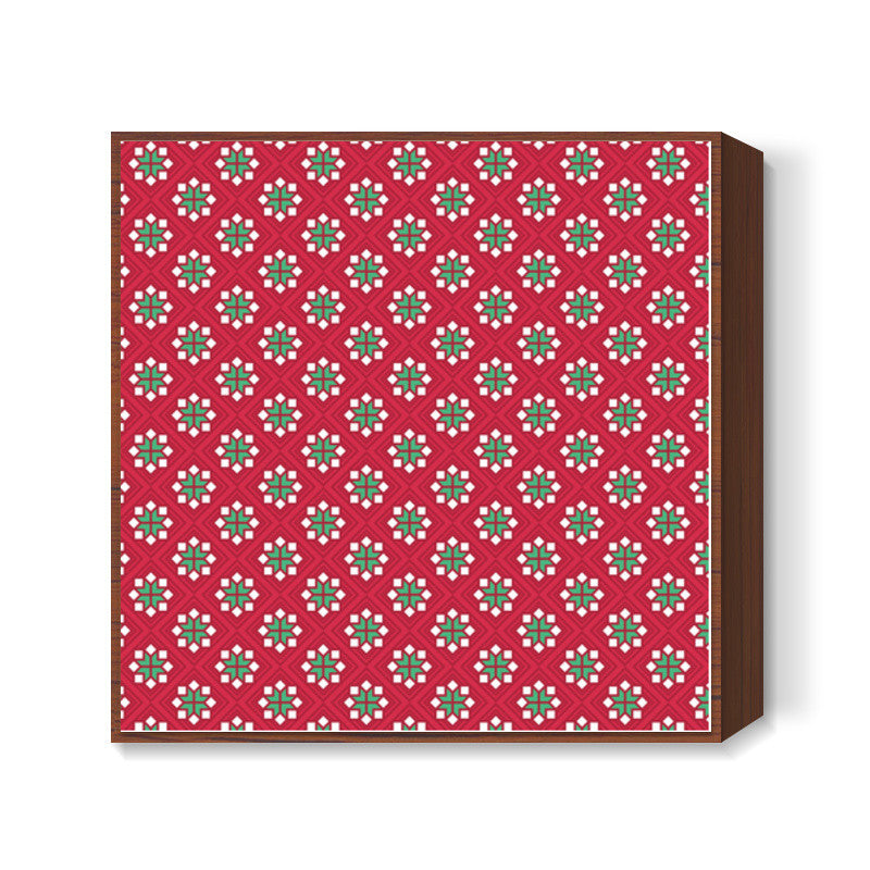 Abstract red and green pattern Square Art Prints