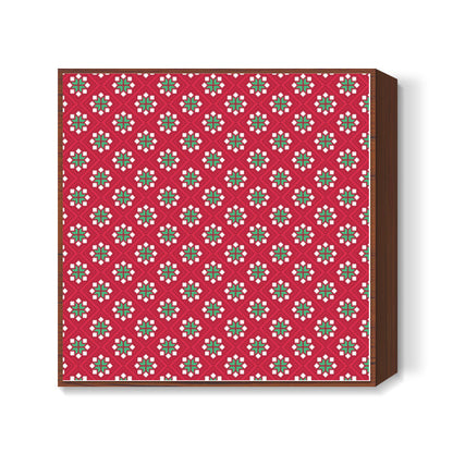 Abstract red and green pattern Square Art Prints