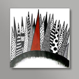 Patterned Spikes Square Art Prints