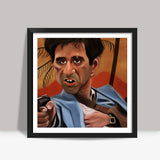 Scar Face | Tony Montana | Caricature Square Art Prints