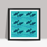 Cute Fish Pattern Square Art Prints