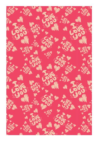 PosterGully Specials, I love you and hearts on pink pattern Wall Art