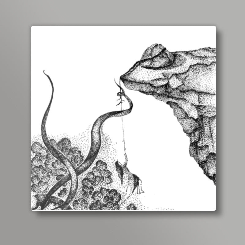 The Falling Lady Shall Rise Square Art Prints