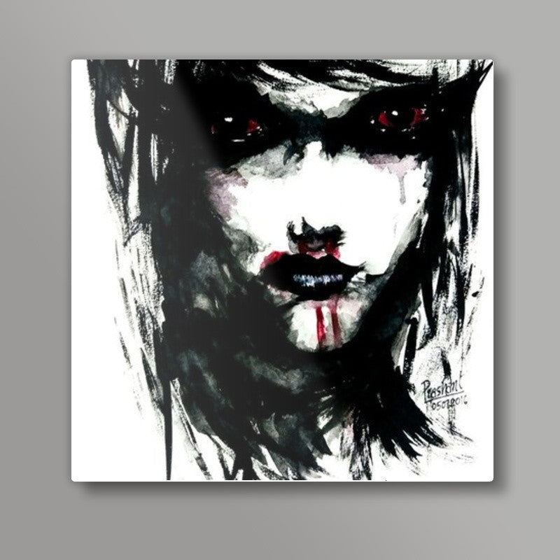 PORTRAIT OF A WOMAN ARTWORK Square Art Prints