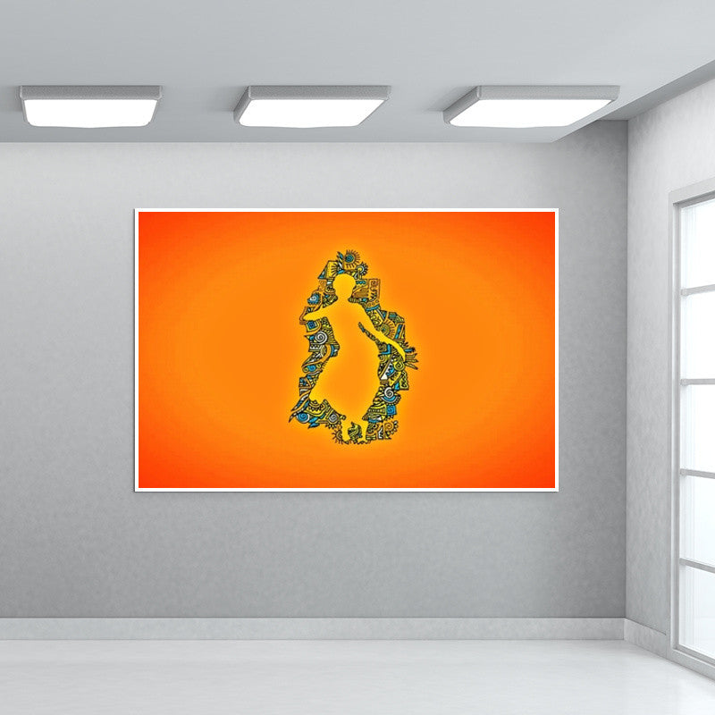 Bharatnatyam Zenscrawl Wall Art