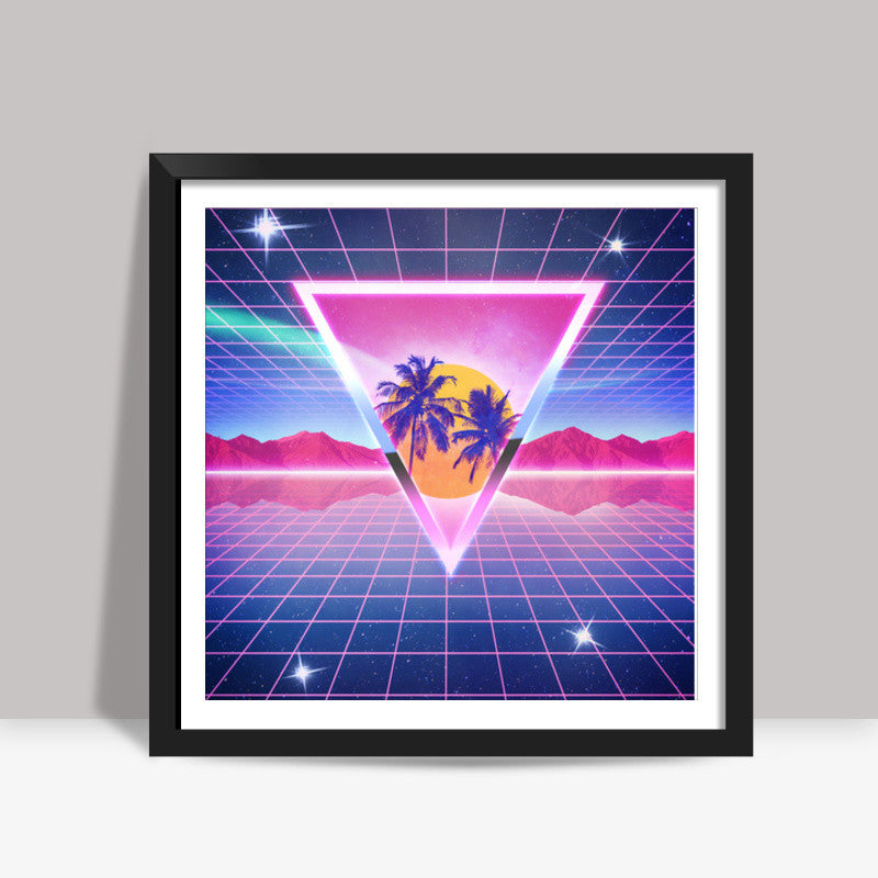 Electric dreams, 80s rero futuristic Square Art Prints