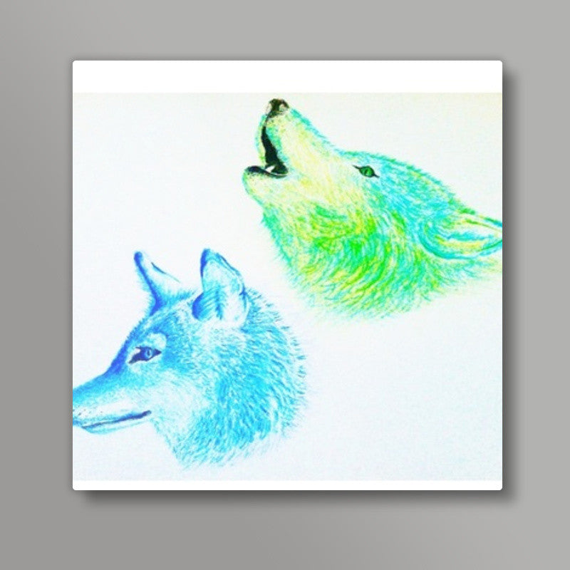 Winter Wolves Square Art Prints