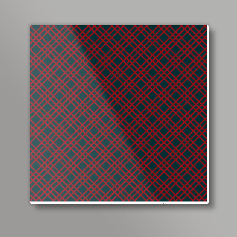 Red and Blue Checks Square Art Prints
