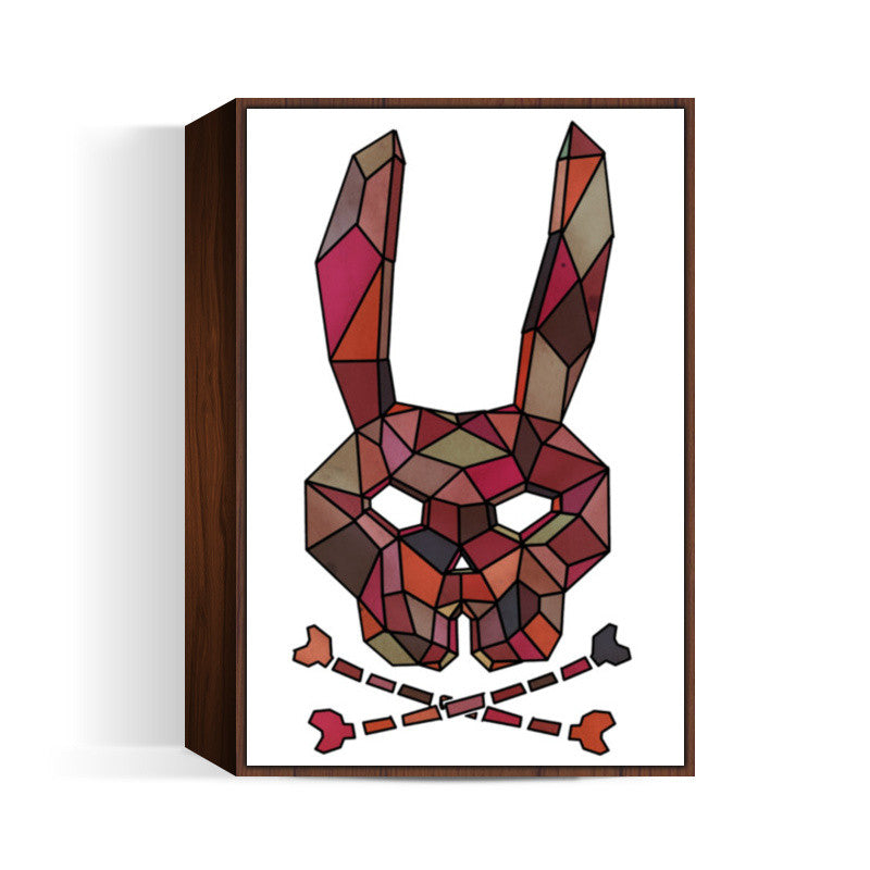 Mesh Bunny Skull (White BG) Wall Art