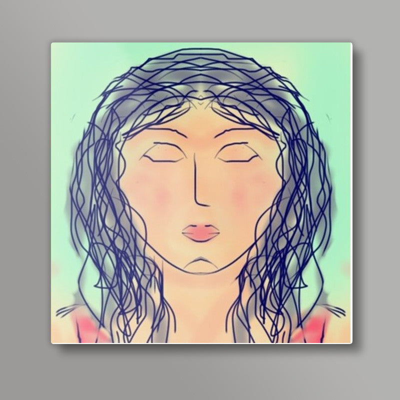 Dont open your eyes till I tell you to Square Art Prints
