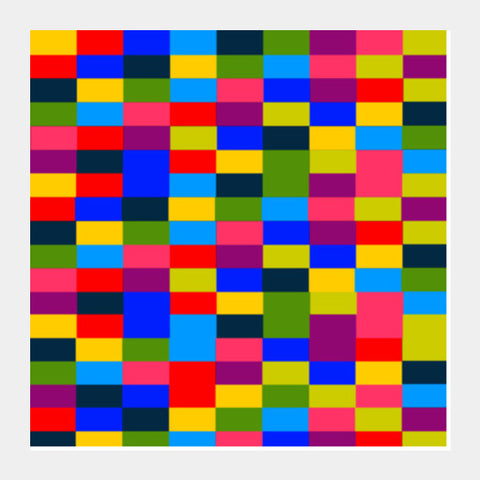 Color Checks Square Art Prints