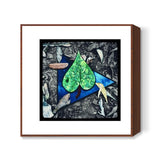 Emerald leaf space  Square Art Prints