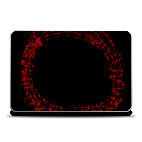 Abstract Wires Red on Black Laptop Skins