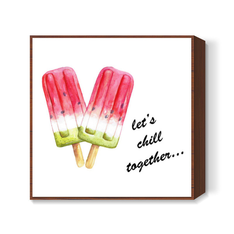 Cute Popsicles Artwork Watercolor Painting Summer Wall Print Square Art Prints