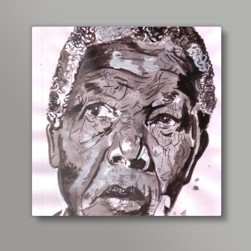 Legendary leader Nelson Mandela could see only one colour- that of equality Square Art Prints