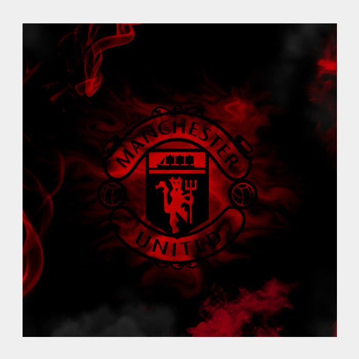 Manchester United Red Smoke #mufc Square Art Prints