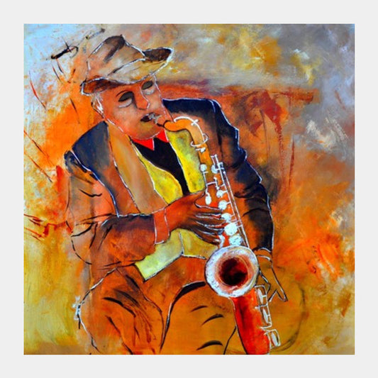 Sax Player 88 Square Art Prints PosterGully Specials