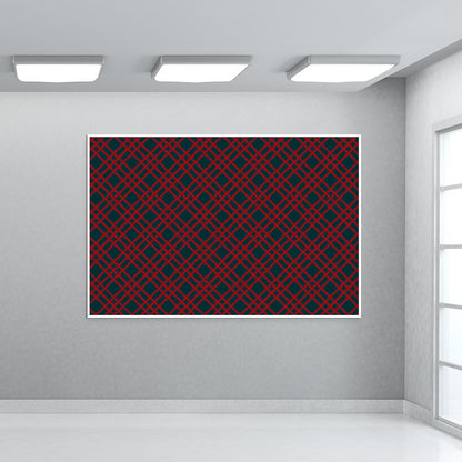 Red and Blue Checks Wall Art