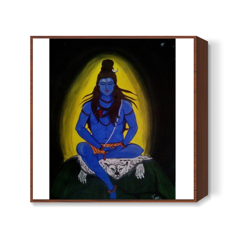 lord shiva painting Square Art Prints