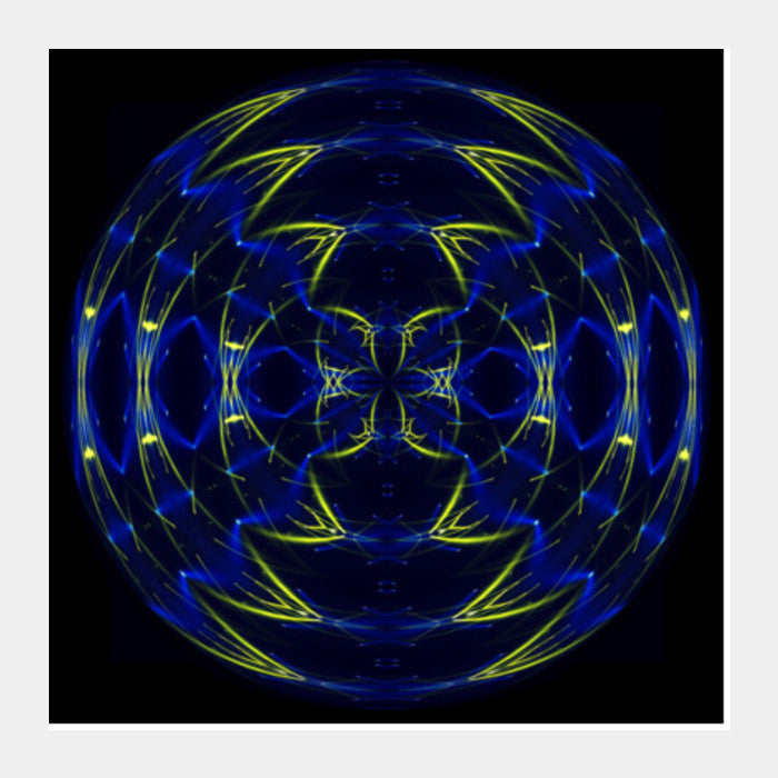 Abstract Motion Sphere Digital Energy Waves Background Square Art Prints