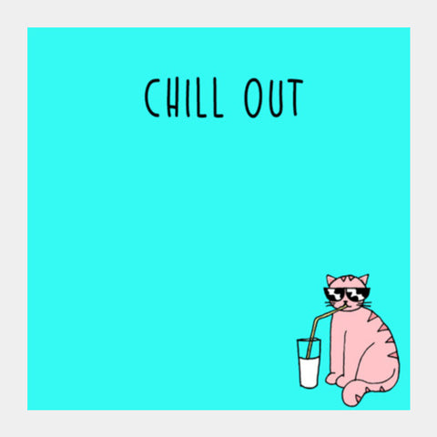 Chill Out Cat Square Art Prints