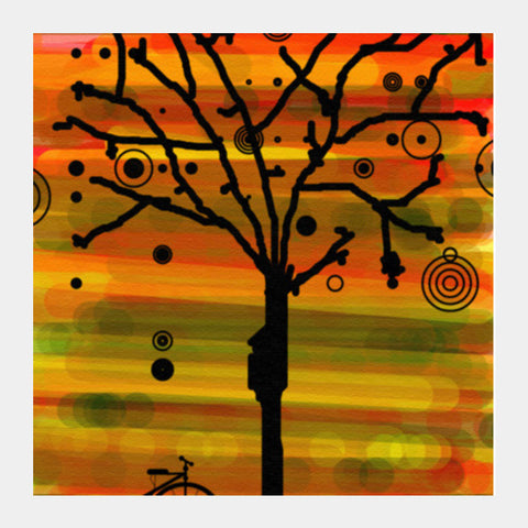 Square Art Prints, Tree Silhouette Square Art Prints