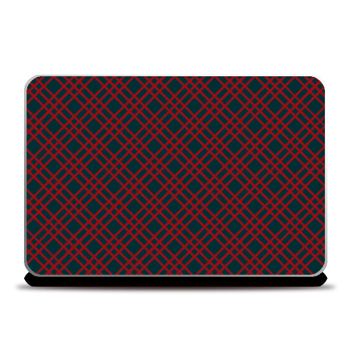 Red and Blue Checks Laptop Skins