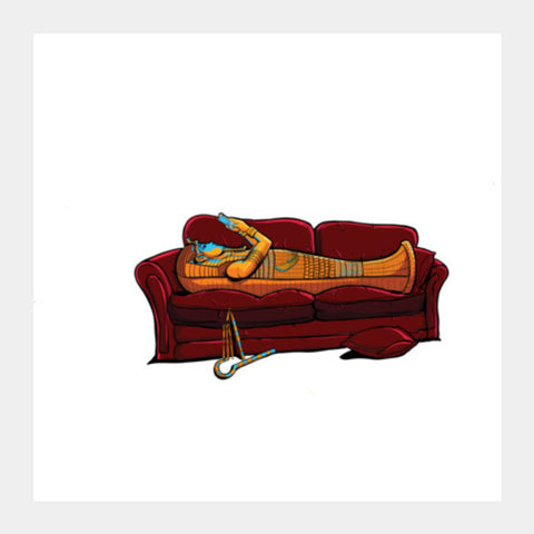 Couch Mummy Square Art Prints