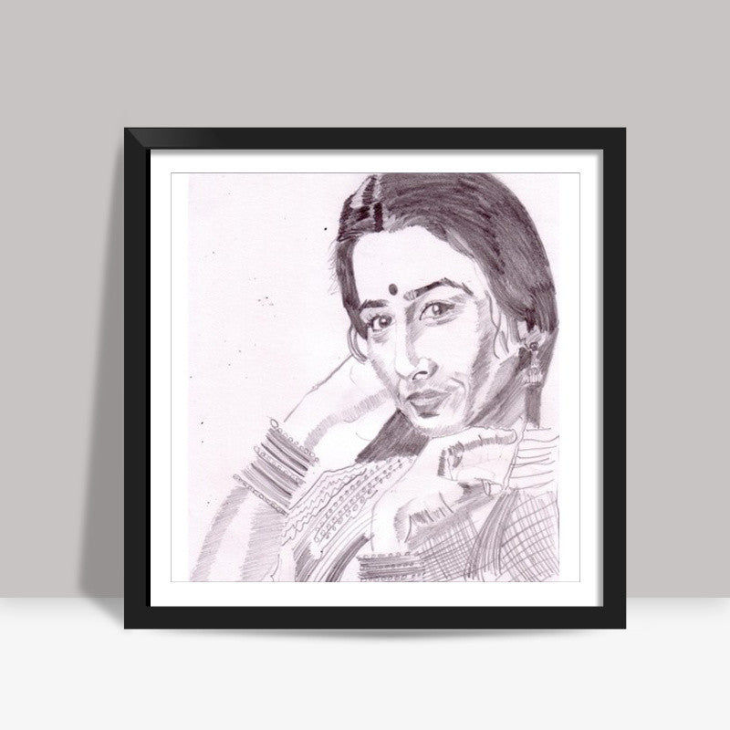 Bollywood star Vidya Balan blends glamour and grace Square Art Prints
