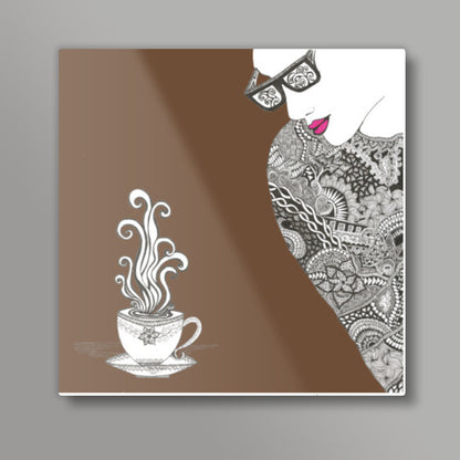 Coffee n Spice Square Art Print