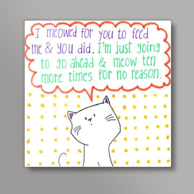 Cat Doodle Square Art Prints