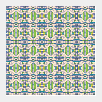 Square Art Prints, Decorative Wavy Lines Wallpaper Modern Design Pattern Square Art Prints