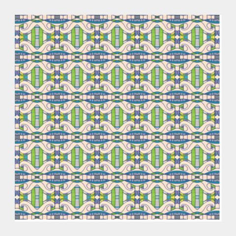 Square Art Prints, Decorative Wavy Lines Wallpaper Modern Design Pattern Square Art Prints