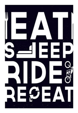 PosterGully Specials, EAT SLEEP RIDE REPEAT Wall Art