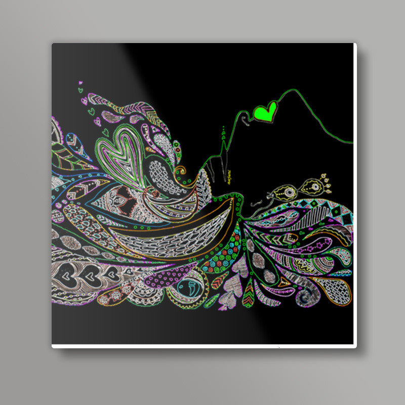 Gypsy in Neon Square Art Prints