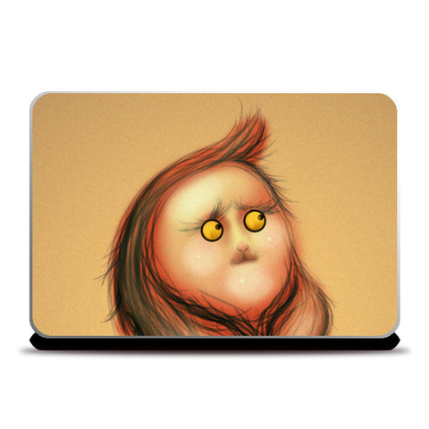 Laptop Skins, Gluby Says Dont Be Scared - Brown Back Laptop Skins
