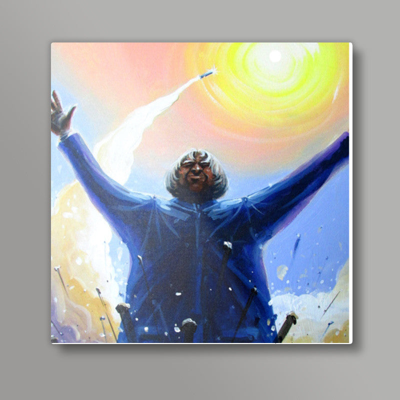 Indias Rocket Man - Painting Square Art Prints