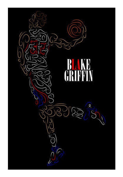 Blake Griffin Basketball Curves-Only Art PosterGully Specials