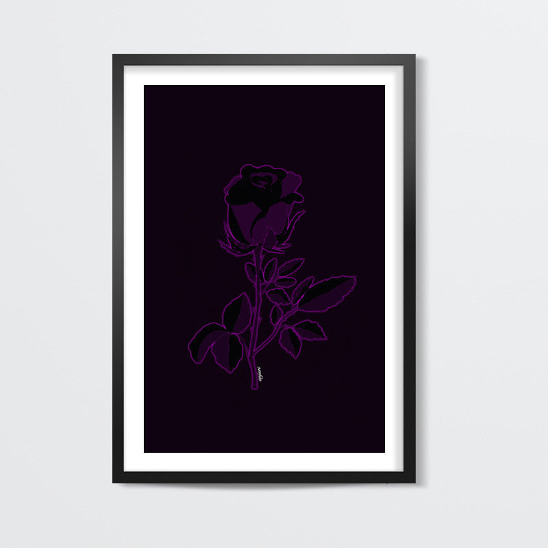Rose (Neon Pink Highlights) Wall Art