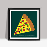 Heart Wants Pizza Square Art Prints