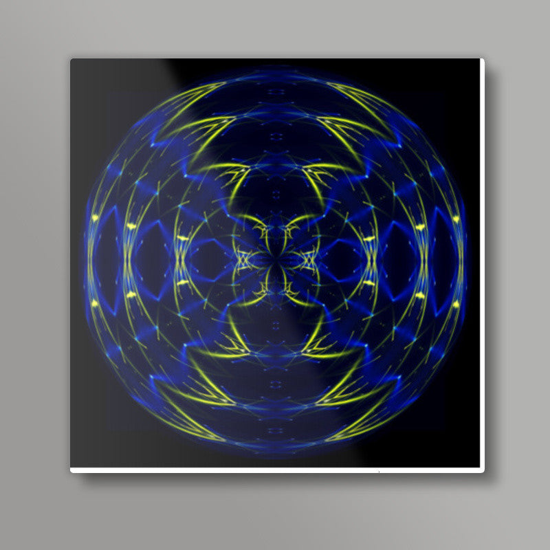 Abstract Motion Sphere Digital Energy Waves Background Square Art Prints