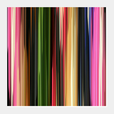 Modern Colorful Abstract Vertical lines/Stripes Pattern Retro Background Square Art Prints