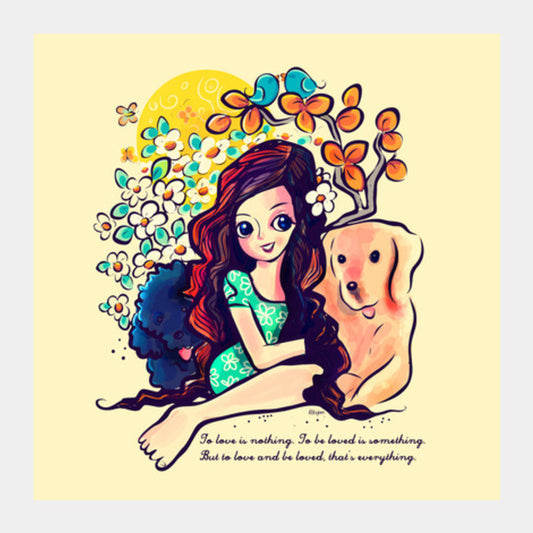 Lovely Girl Square Art Prints PosterGully Specials