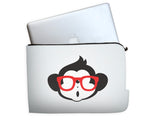 Cute Monkey With Glasses Laptop Sleeve