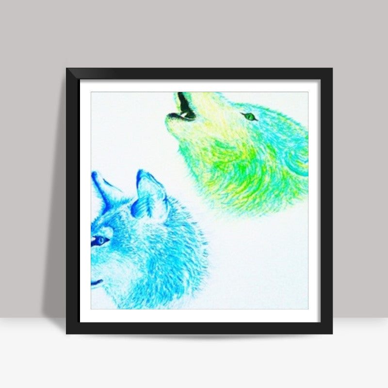 Winter Wolves Square Art Prints