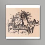 Behind the Trees Square Art Prints