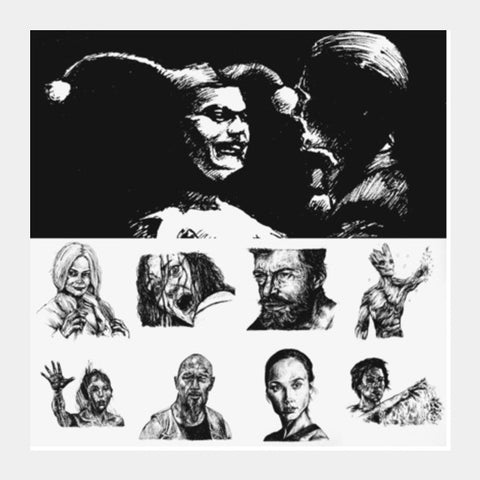 Movie Sketch Collection Square Art Prints